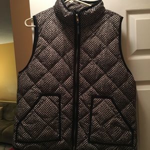 Brown herringbone jcrew vest